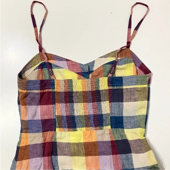 Aritzia Wilfred Ducharme Linen Button Down Plaid Mini Dress 6 - Picture 5 of 9